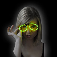 Knicklichter Leuchtbrille gruen